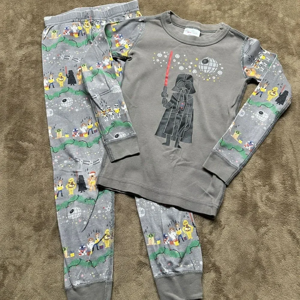3 Sets Hanna Andersson Star Wars Pajamas Lot Long Johns Size 6–7 Organic Cotton